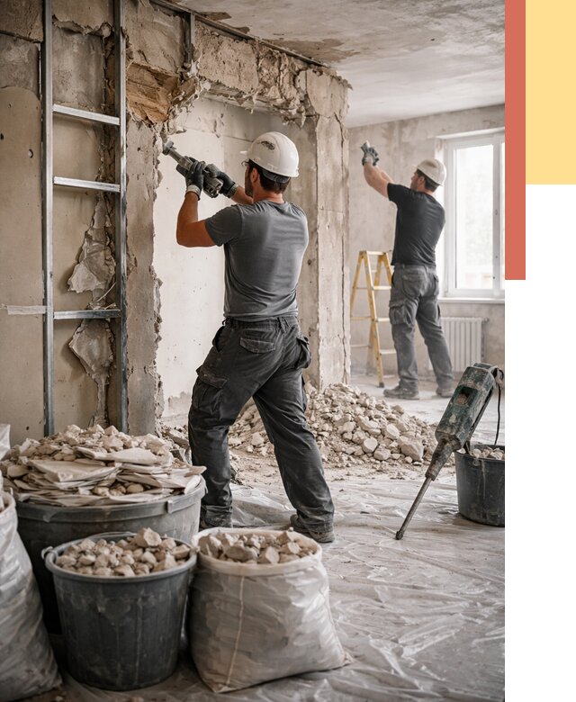 Демонтажные работы в Кизилюрте от 2788 руб. — услуги и цена под ключ | ОТДЕЛОЧНИК-Кзт