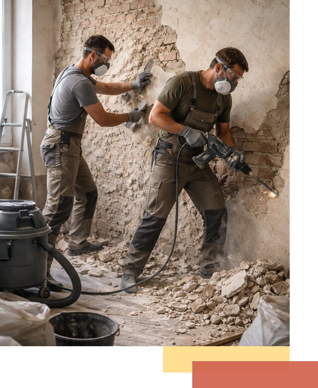 Демонтаж штукатурки со стен в Кизилюрте быстро и аккуратно