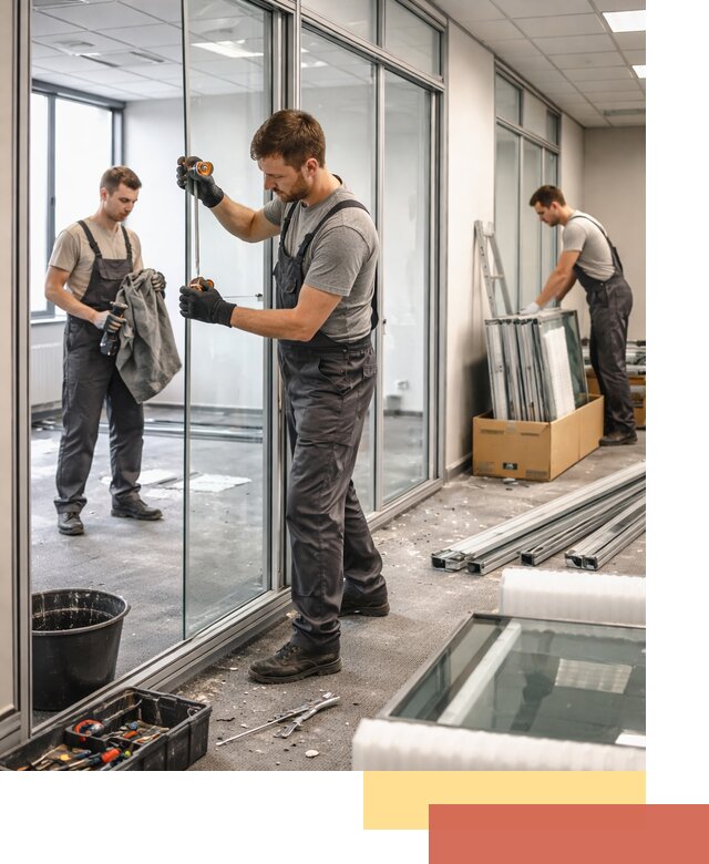 Демонтаж стеклянных перегородок в Кизилюрте быстро и безопасно