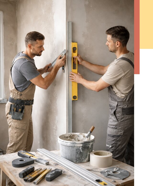 Выведение углов стен в Кизилюрте от 1910 руб. быстро и недорого | ОТДЕЛОЧНИК-Кзт