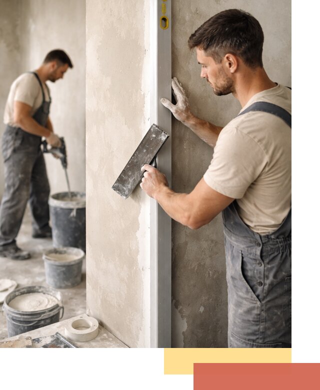 Выведение углов стен в Кизилюрте: монтаж и оштукатуривание