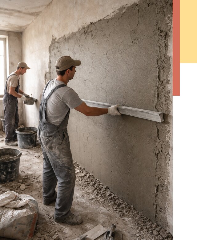 Цементная штукатурка стен в Кизилюрте от 4647 руб/м2 — быстро и недорого | ОТДЕЛОЧНИК-Кзт