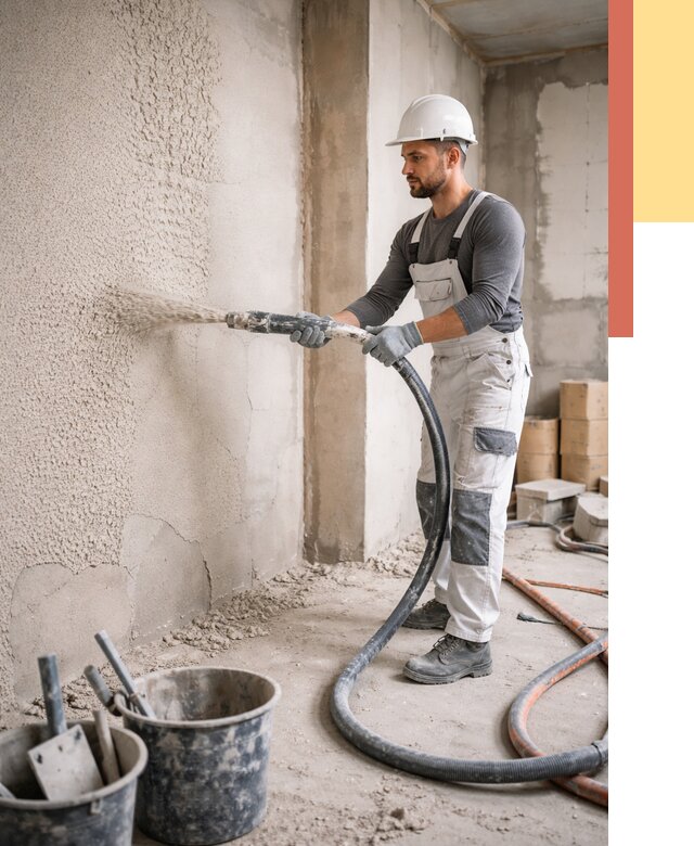 Машинная штукатурка стен в Кизилюрте под ключ от 6712 руб./м2 | ОТДЕЛОЧНИК-Кзт