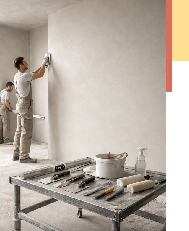 Штукатурка стен под покраску в Кизилюрте от 4647 руб./м² — качественно и недорого | ОТДЕЛОЧНИК-Кзт