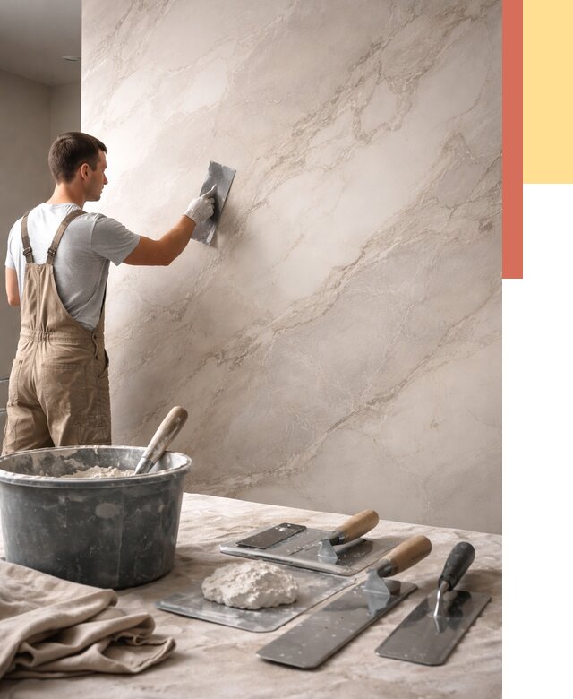 Декоративная штукатурка под мрамор в Кизилюрте от 2891 руб./м² — быстро и недорого | ОТДЕЛОЧНИК-Кзт