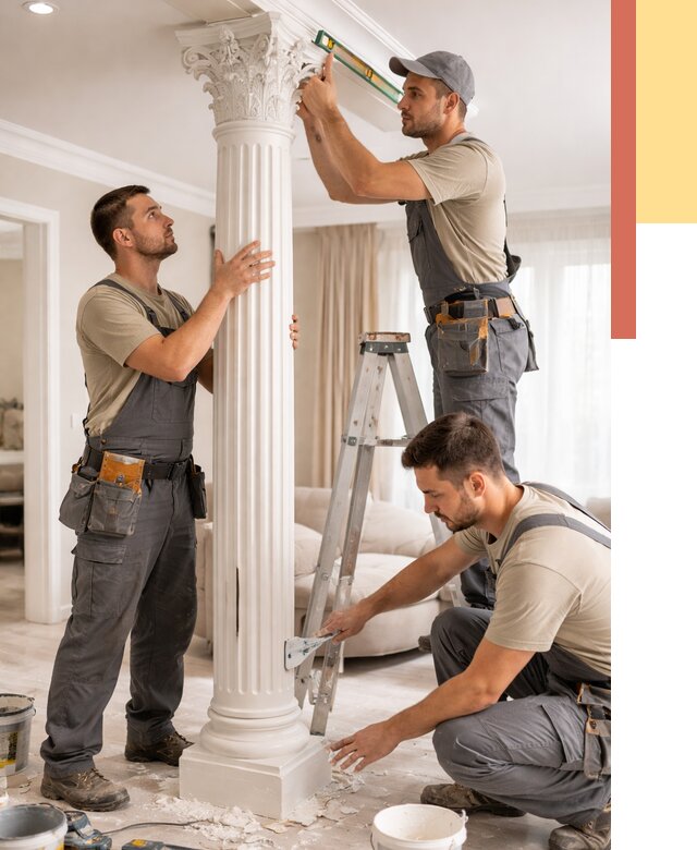 Установка декоративных колонн в Кизилюрте от 12391 руб. под ключ | ОТДЕЛОЧНИК-Кзт