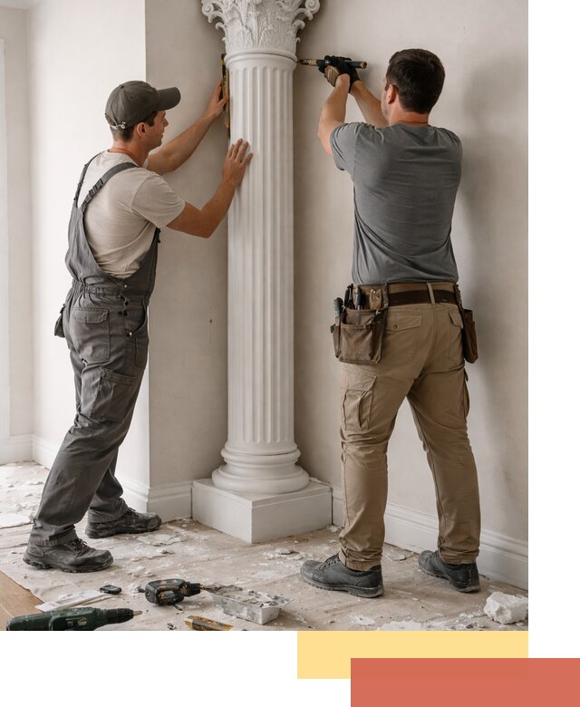 Установка декоративных колонн в Кизилюрте под ключ