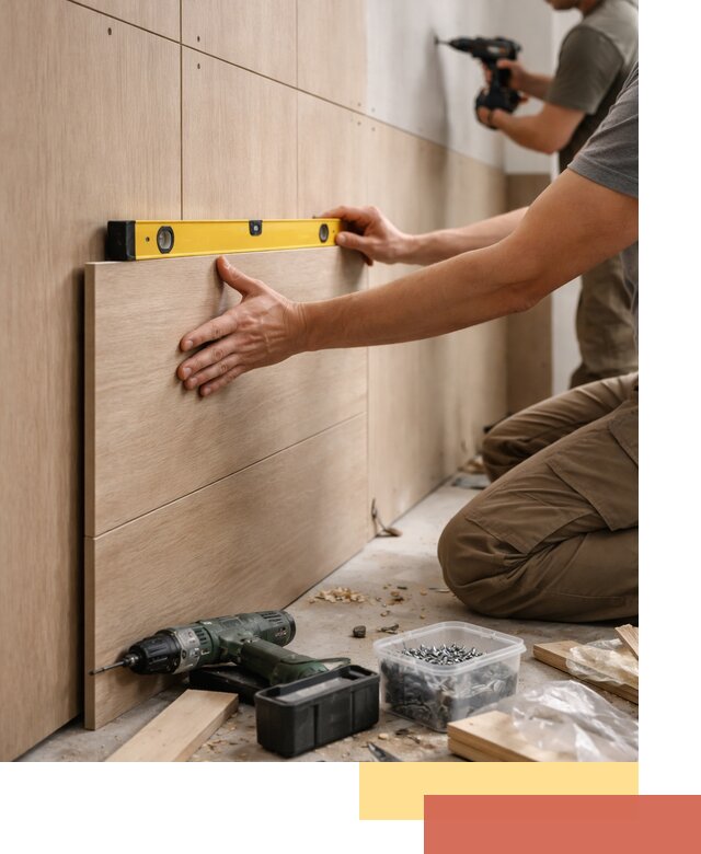 Профессиональный монтаж МДФ панелей на стены в Кизилюрте