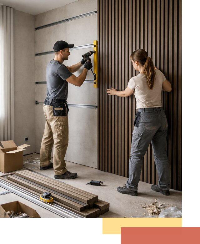 Монтаж реечных панелей на стены в Кизилюрте