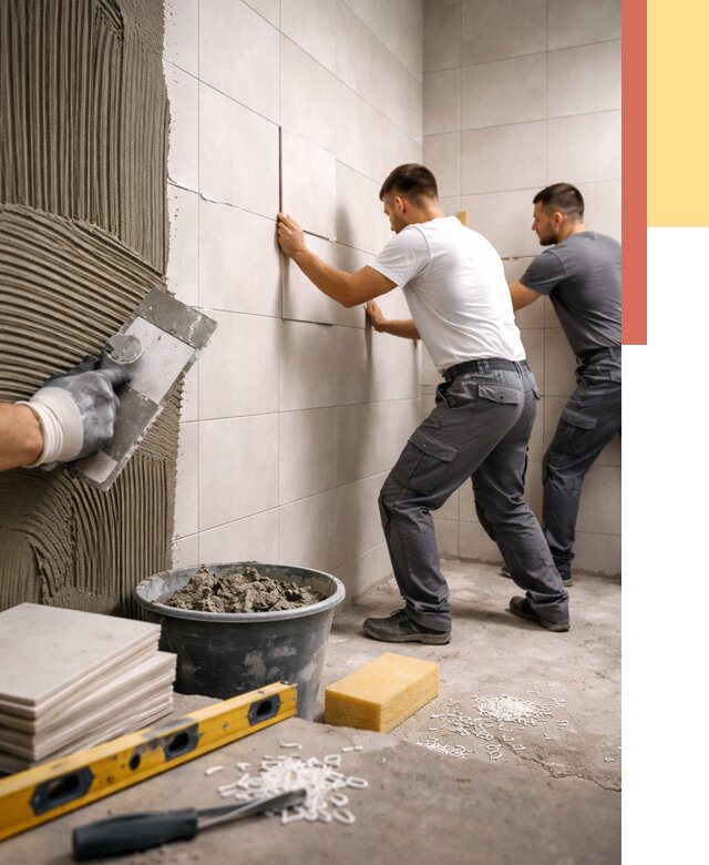 Укладка плитки на стены в Кизилюрте от 878 руб. — качественно и недорого | ОТДЕЛОЧНИК-Кзт