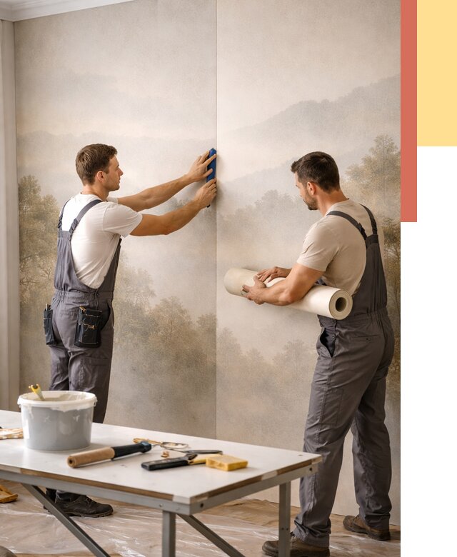 Поклейка фотообоев в Кизилюрте от 8777 руб/м² — быстро и недорого | ОТДЕЛОЧНИК-Кзт