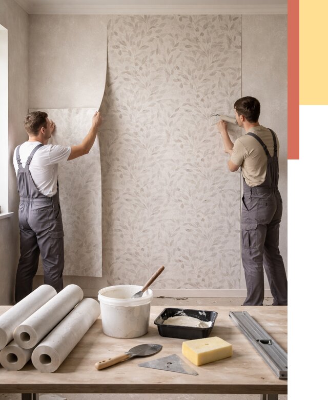 Поклейка обоев с подбором рисунка в Кизилюрте от 3614 руб. | ОТДЕЛОЧНИК-Кзт - быстро и недорого