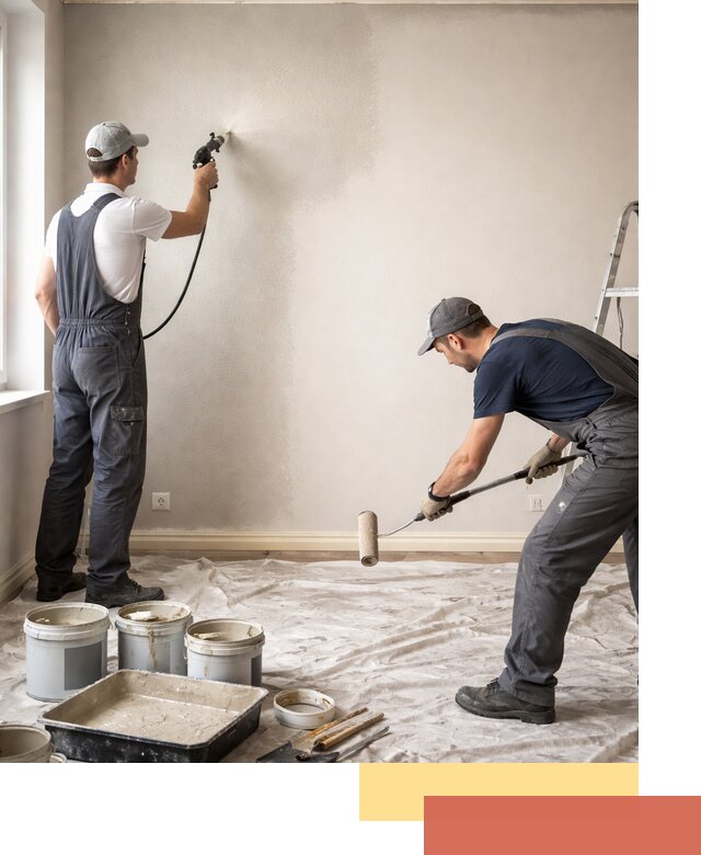 Покраска стен моющейся краской и защита поверхностей в Кизилюрте