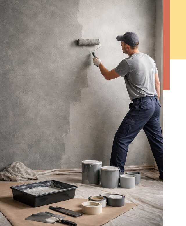 Покраска стен под бетон в Кизилюрте от 671 руб. за м2 — быстро и недорого | ОТДЕЛОЧНИК-Кзт