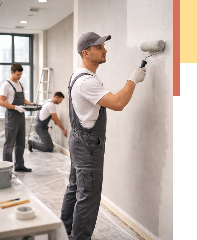 Покраска стен в офисе в Кизилюрте от 8777 руб. — быстро и недорого | ОТДЕЛОЧНИК-Кзт