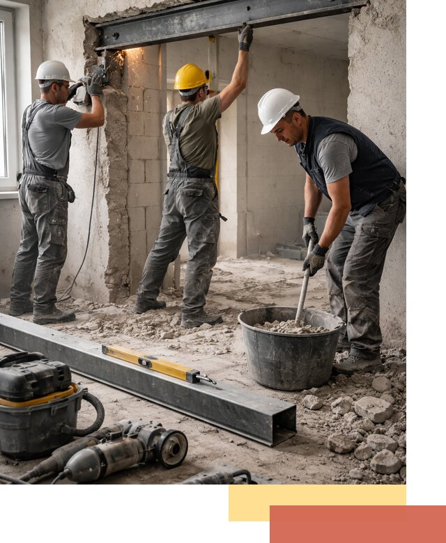 Создание проемов в стенах и несущих конструкциях в Кизилюрте