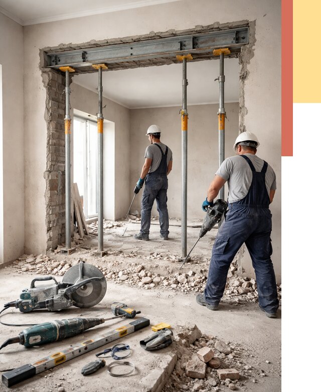 Прорезка проема в стене в Кизилюрте от 4647 руб. — быстро и недорого | ОТДЕЛОЧНИК-Кзт