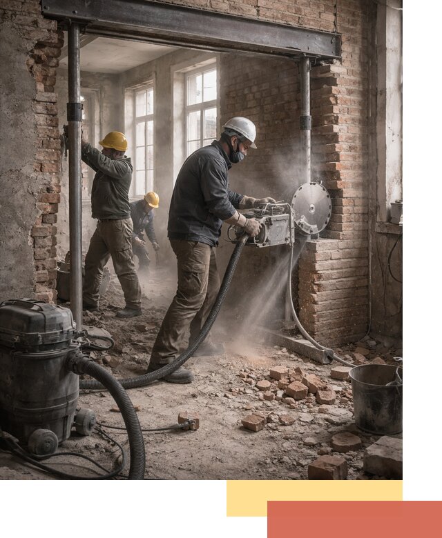 Прорезка проема в стене под дверной или оконный проем в Кизилюрте