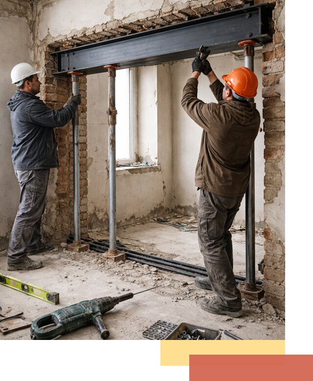 Усиление проема в стене в Кизилюрте для расширения и безопасности