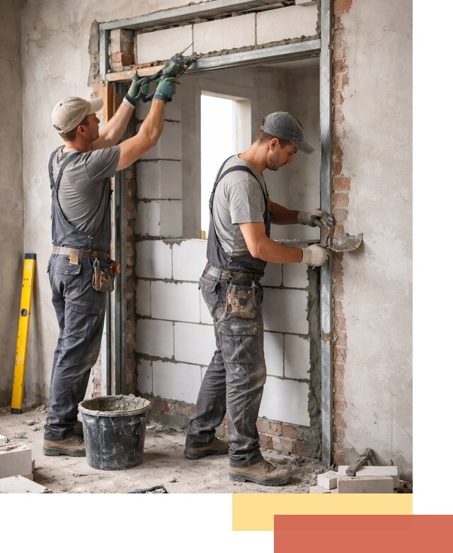 Закладка дверного проема под ключ в Кизилюрте: демонтаж, монтаж, отделка