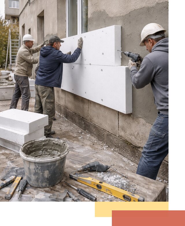 Утепление наружных стен пенопластом в Кизилюрте