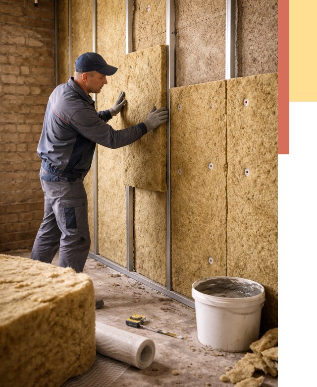 Утепление стен минватой в Кизилюрте от 1394 руб./м2 — недорого и быстро | ОТДЕЛОЧНИК-Кзт