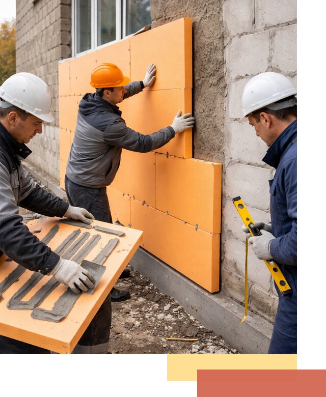 Утепление фасада пеноплексом под ключ в Кизилюрте