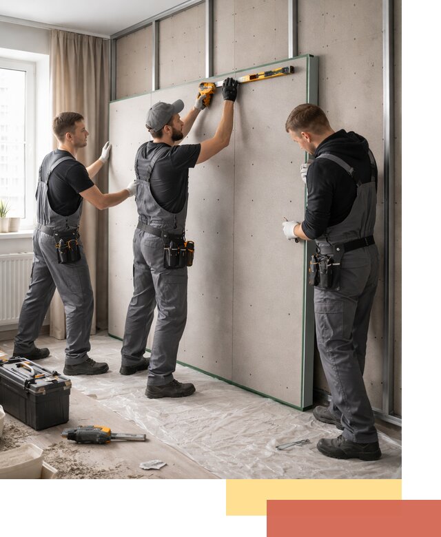 Шумоизоляция стен панелями ЗИПС в Кизилюрте для жилых и коммерческих помещений