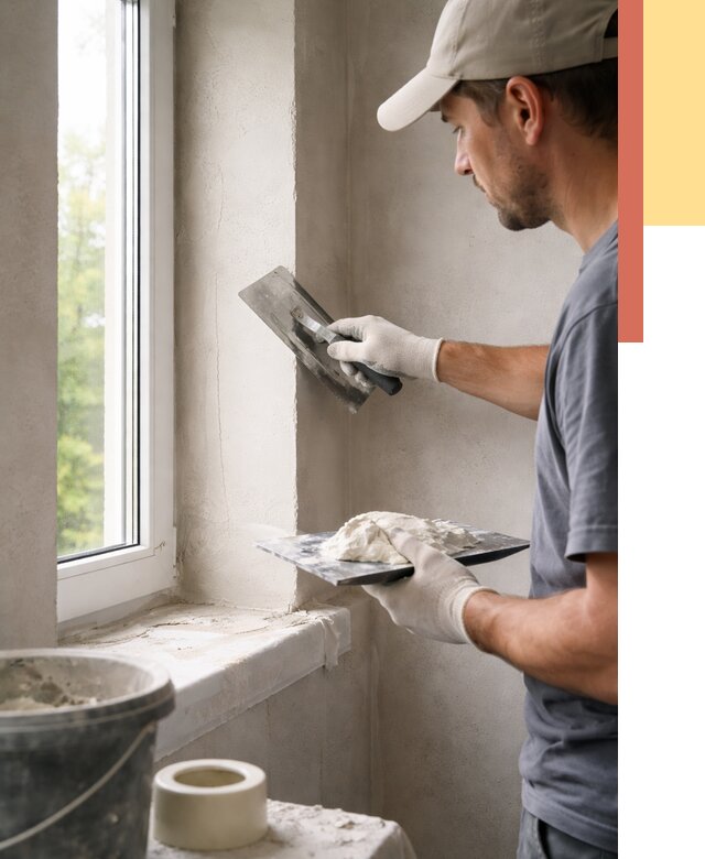 Штукатурка откосов в Кизилюрте от 4647 руб/м² — услуги и выравнивание под ключ | ОТДЕЛОЧНИК-Кзт