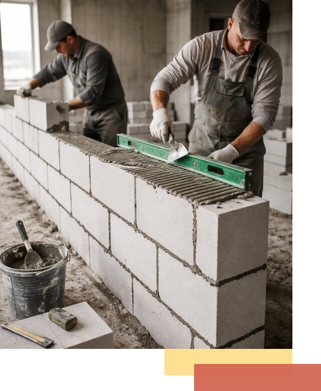 Кладка перегородок из газобетона в Кизилюрте быстро и качественно