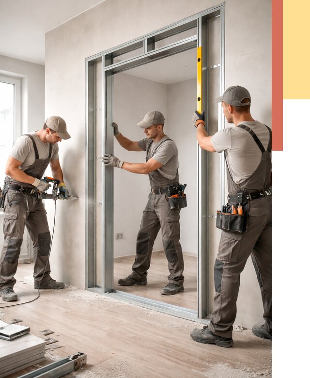 Устройство дверного проема в перегородке в Кизилюрте от 4647 руб. под ключ | ОТДЕЛОЧНИК-Кзт