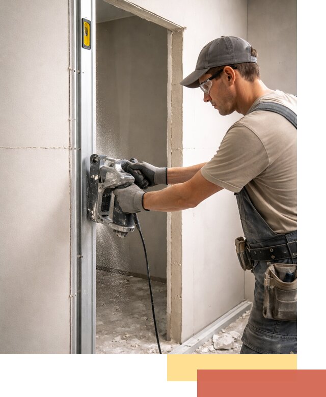 Устройство дверного проема в перегородке в Кизилюрте