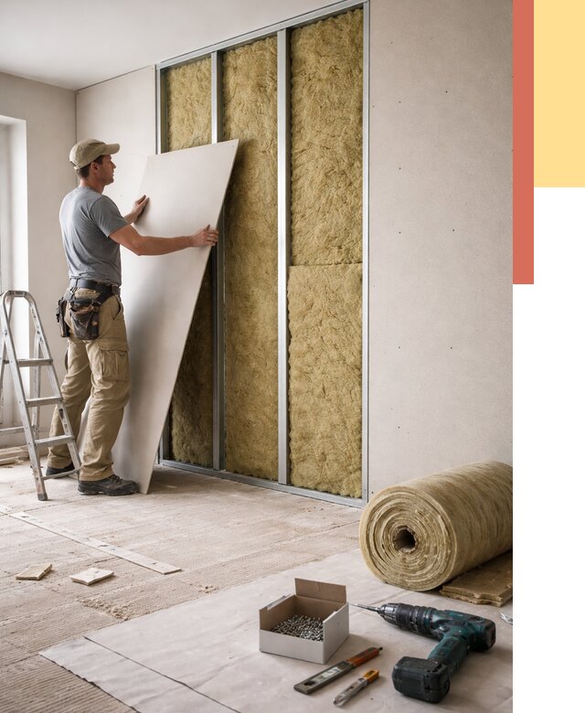 Перегородка из гипсокартона с шумоизоляцией в Кизилюрте от 3222 руб. | ОТДЕЛОЧНИК-Кзт