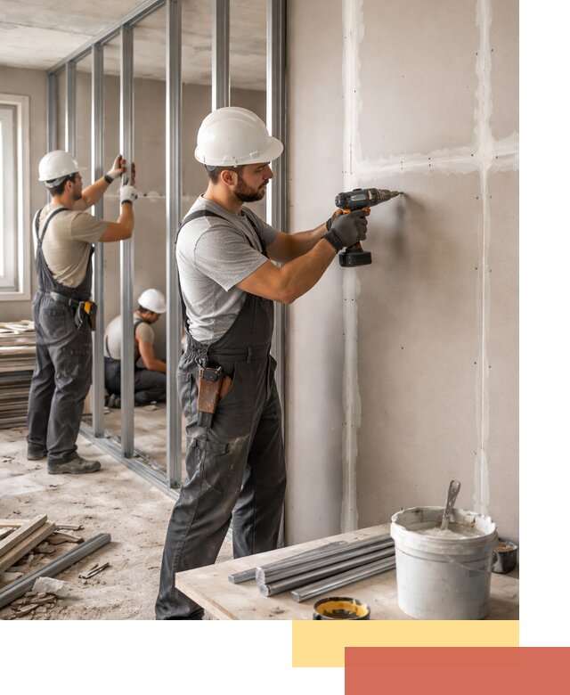 Перегородки из огнестойкого гипсокартона в Кизилюрте под ключ