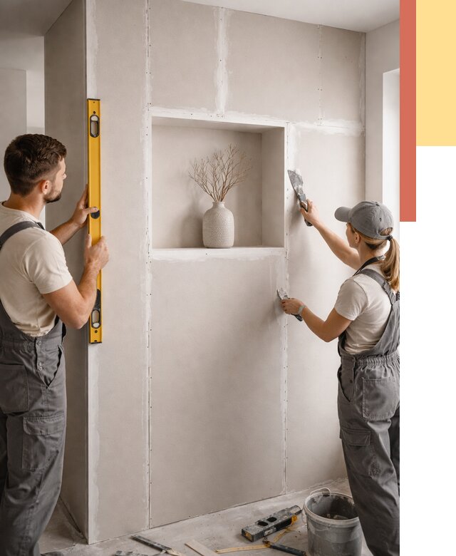 Перегородка из гипсокартона с нишей в Кизилюрте от 3356 руб. под ключ | ОТДЕЛОЧНИК-Кзт