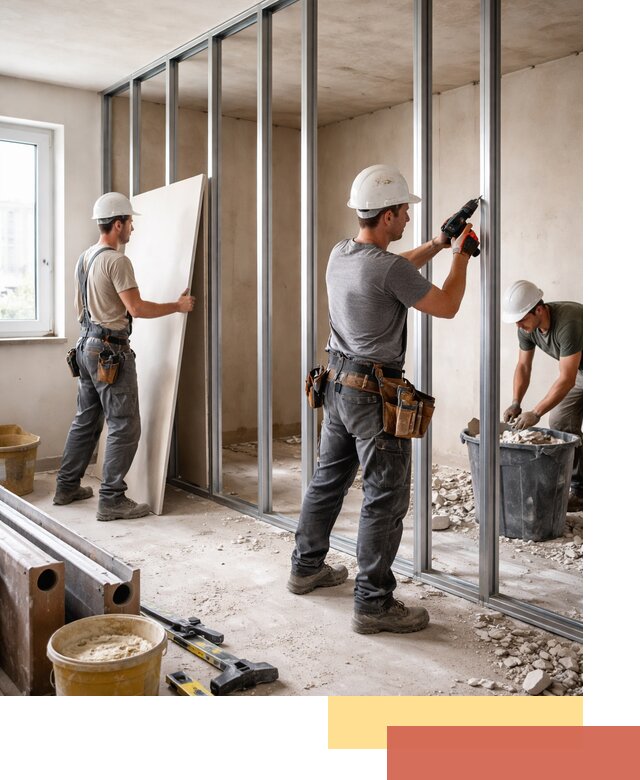 Перенос гипсокартонной перегородки в Кизилюрте профессионально и быстро