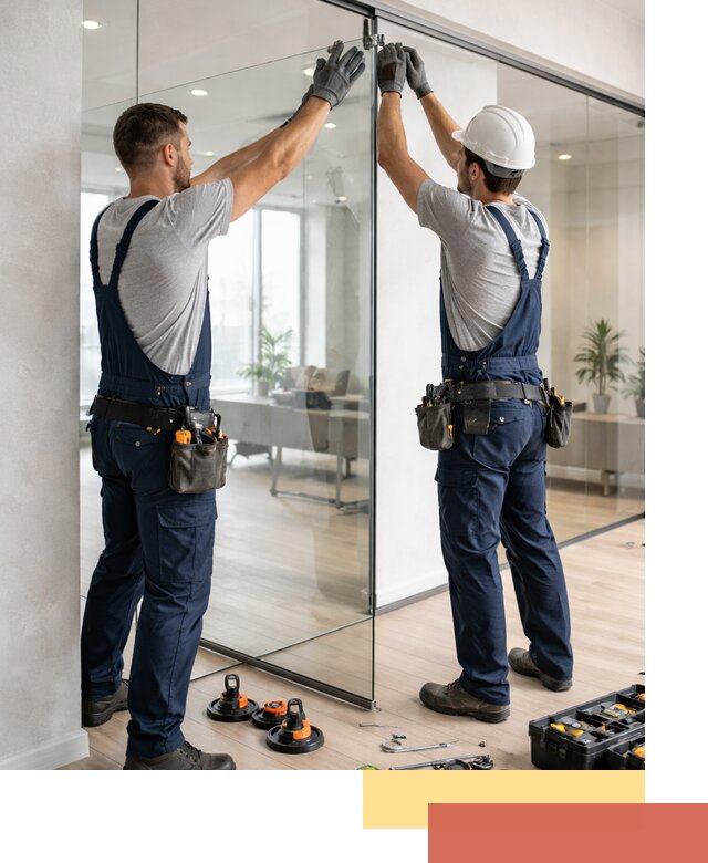 Безрамные стеклянные перегородки под ключ в Кизилюрте