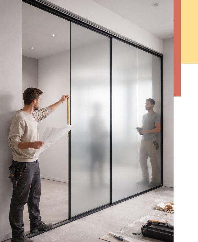 Матовые стеклянные перегородки в Кизилюрте от 8777 руб. — монтаж и установка | ОТДЕЛОЧНИК-Кзт