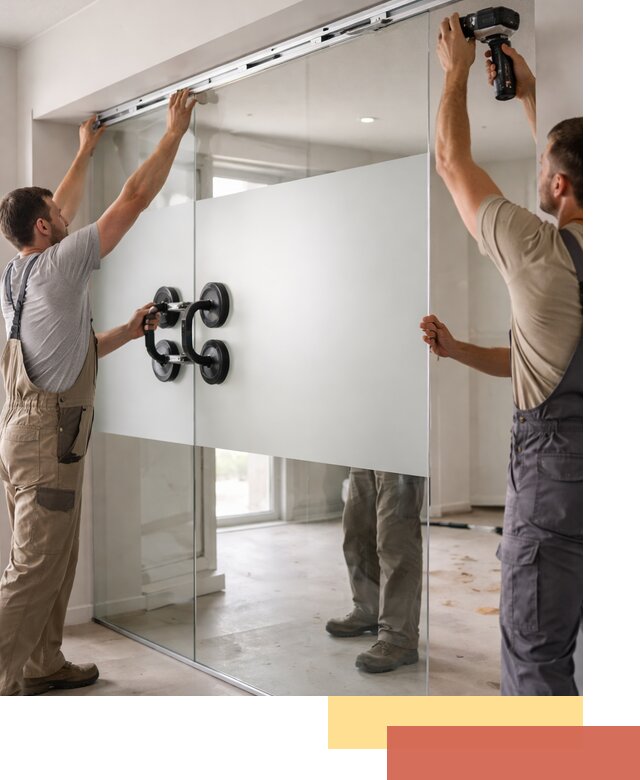 Матовые стеклянные перегородки под ключ в Кизилюрте