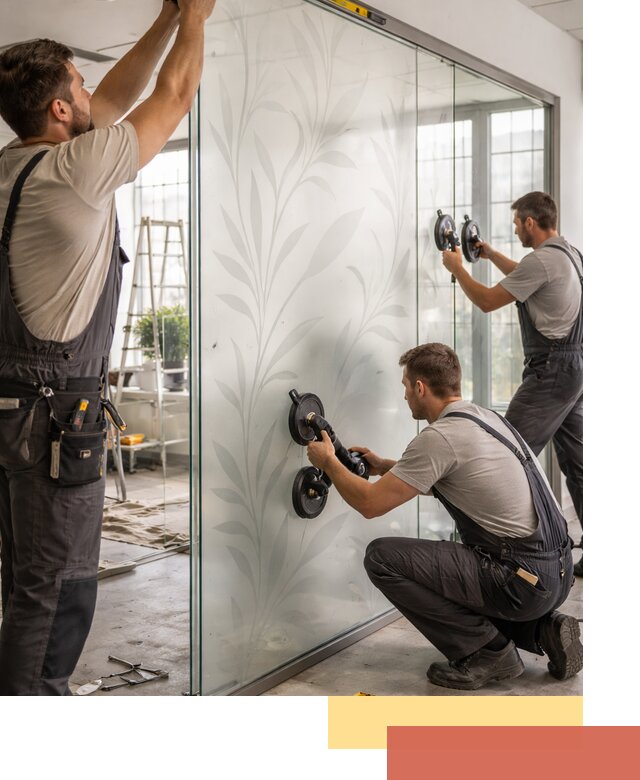 Стеклянные перегородки с рисунком на заказ в Кизилюрте