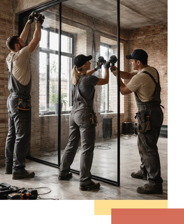 Стеклянные перегородки лофт — изготовление и монтаж в Кизилюрте