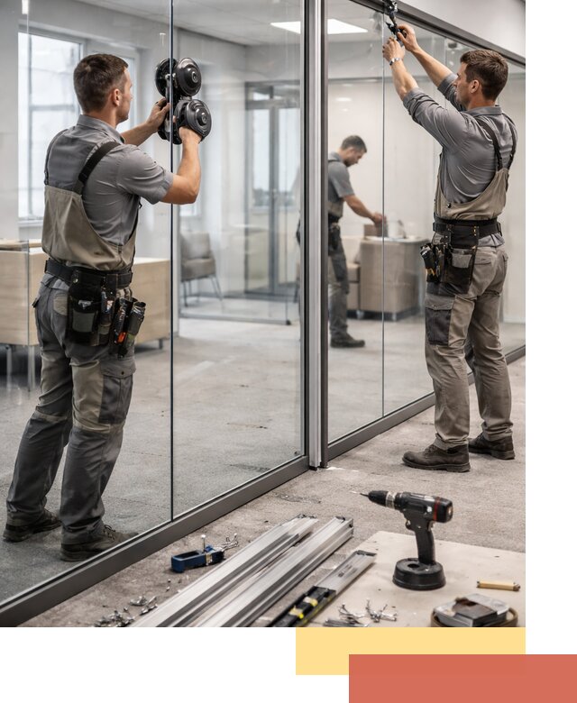 Стеклянные офисные перегородки под ключ в Кизилюрте