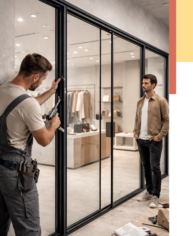 Стеклянные перегородки для магазинов в Кизилюрте от 8467 руб. под ключ | ОТДЕЛОЧНИК-Кзт