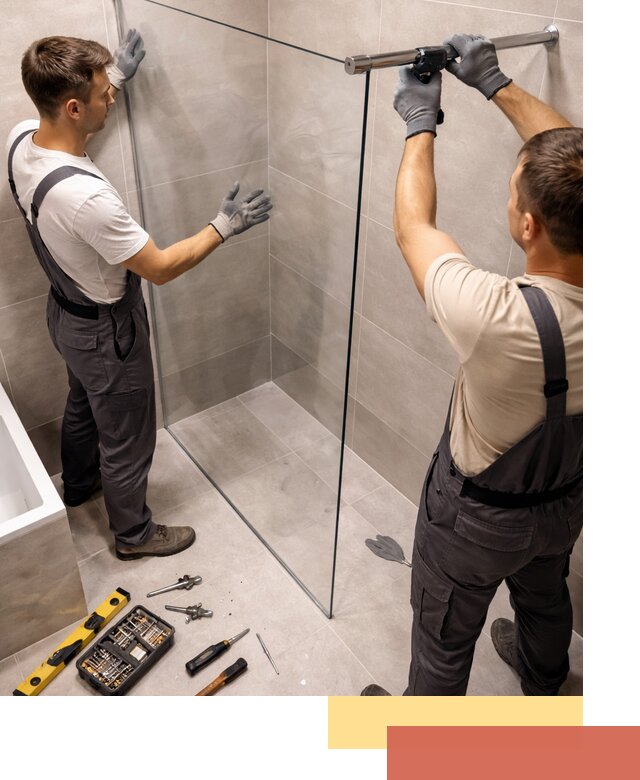 Стеклянные перегородки для душа в Кизилюрте — изготовление и монтаж