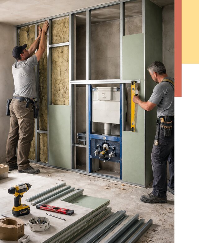 Установка сантехнических перегородок в Кизилюрте от 8777 руб. | ОТДЕЛОЧНИК-Кзт