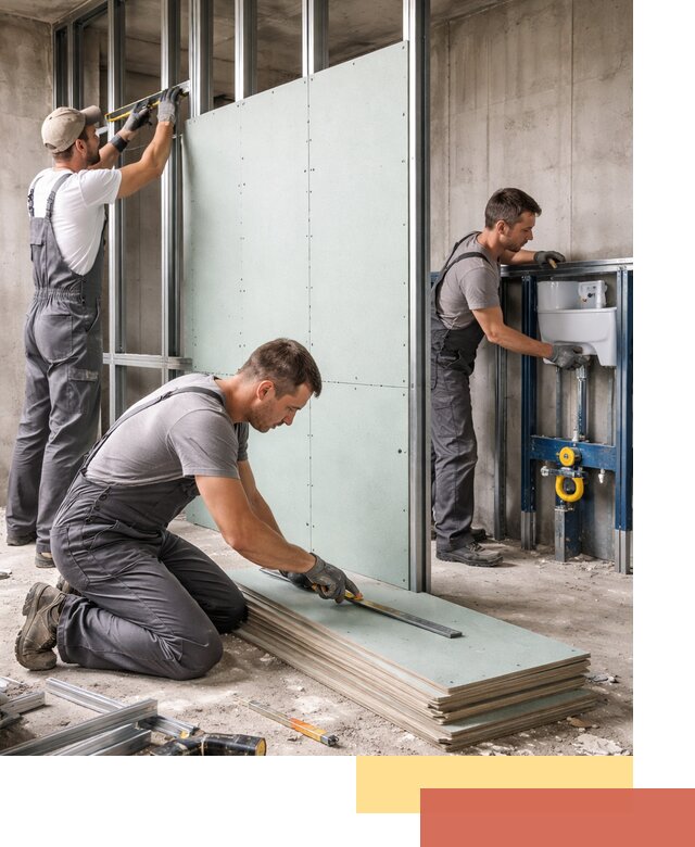 Монтаж и ремонт сантехнических перегородок в Кизилюрте