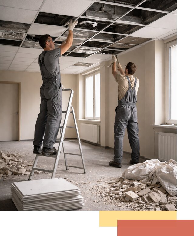 Демонтаж потолков Армстронг профессионально в Кизилюрте