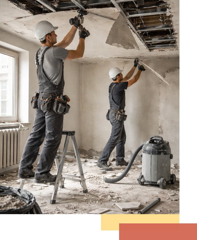 Демонтаж гипсокартонного потолка в Кизилюрте быстро и аккуратно