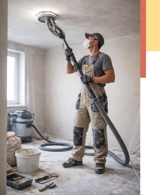 Шлифовка потолка в Кизилюрте от 3614 руб. — услуги шлифования потолка | ОТДЕЛОЧНИК-Кзт