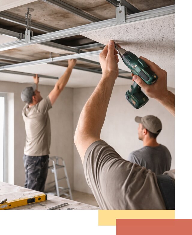 Монтаж акустического потолка в Кизилюрте под ключ